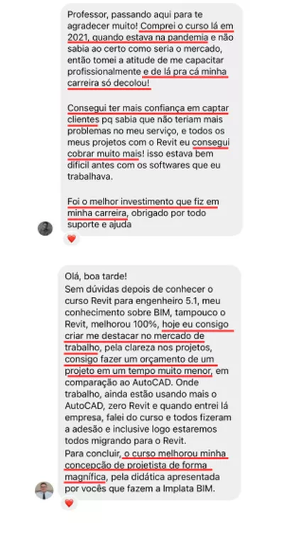 Revit Para Engenheiros 5.1 depoimento e resultados prints de alunos