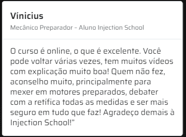 Curso Preparação de Motores depoimento e resultados prints de alunos