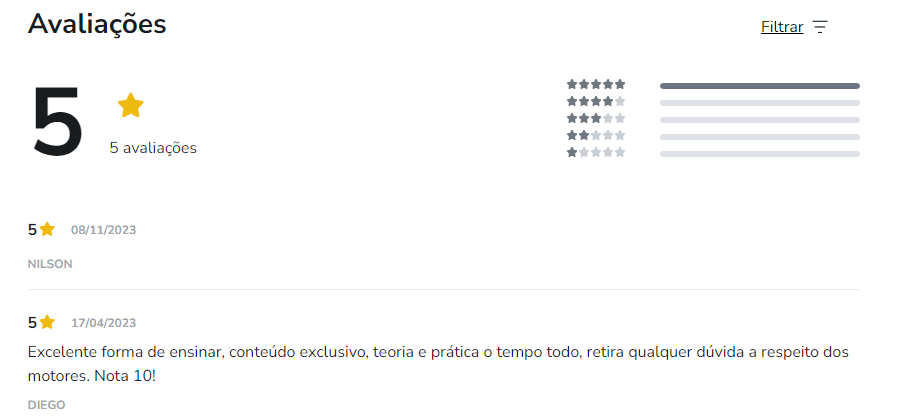 Curso Preparação de Motores depoimento e resultados prints de alunos