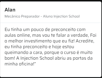 Curso Preparação de Motores depoimento e resultados prints de alunos