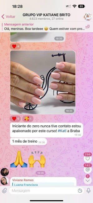 Formação Especialista Nails depoimento e resultados prints de alunos