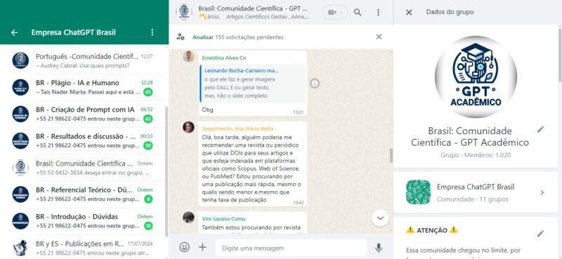 Curso GPT Academico - Pesquisa Científica com Inteligência Artificial depoimento e resultados prints de alunos