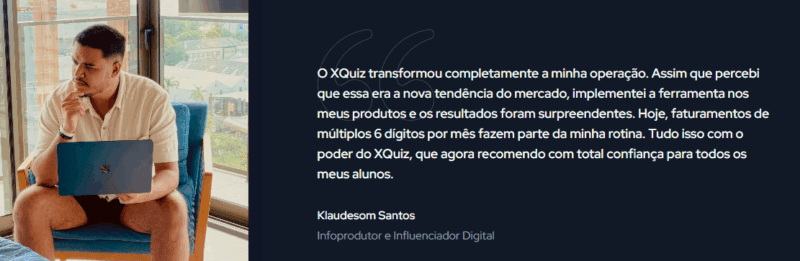 XQuiz depoimento e resultados prints de alunos