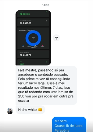 Comunidade Tchuzão depoimento e resultados prints de alunos
