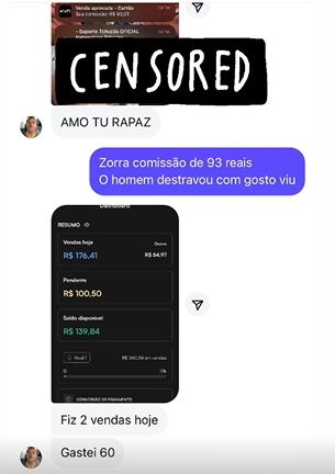 Comunidade Tchuzão depoimento e resultados prints de alunos