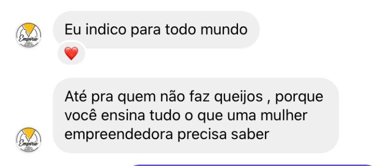 Comunidade Queijeira de Valor depoimento e resultados prints de alunos